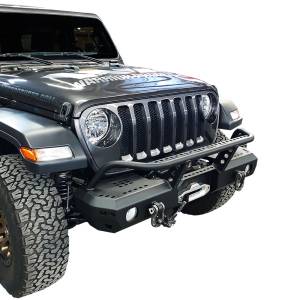 Warrior - Warrior 6538 Winch MOD Series Mid Width Front Bumper with Brush Guard for Jeep Wrangler JL/Gladiator JT 2018-2022 - Black Powder Coat - Image 4