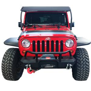 Warrior - Warrior 6577 Winch MOD Series Stubby Front Bumper with Brush Guard for Jeep Wrangler JK 2007-2018 - Black Powder Coat - Image 4