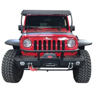 Warrior - Warrior 6578 Winch MOD Series Mid Width Front Bumper with Brush Guard for Jeep Wrangler JK 2007-2018 - Black Powder Coat - Image 4