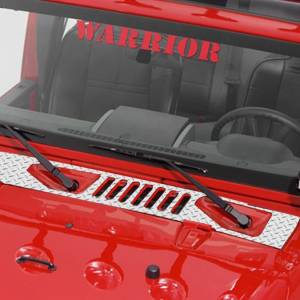 Exterior Accessories - Body Parts - Warrior - Warrior 920E Center Cowling Cover for Jeep Wrangler JK 2007-2018 - Polished Aluminum