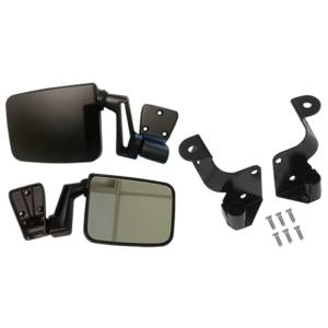 Exterior Accessories - Warrior - Warrior 1496 Combo Mirror and Light Bracket with Mirrors for Jeep CJ7/Wrangler YJ 1976-1996 - Black Powder Coat