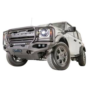 Fab Fours - Fab Fours FB21-X5250-B Matrix Front Bumper with Sensor Holes and Full Guard for Ford Bronco 2021-2022 -Bare Steel - Image 2