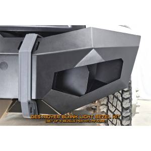 LOD Offroad MFL2001 Front Destroyer Truck Blank Light Bezel Kit for Chevy Silverado 2500HD/3500 2010-2022 - Black Texture