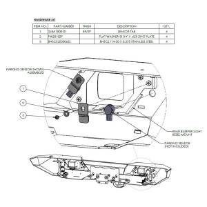 LOD Offroad - LOD Offroad JBA1801 Rear Bumper Parking Sensor Mounting Kit for Jeep Wrangler JL 2018-2024 - Image 3