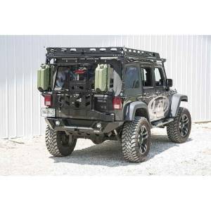 All Bumpers - LOD Offroad - LOD Offroad JBC0701 Destroyer Shorty Rear Bumper with Tire Carrier for Jeep Wrangler JK 2007-2018 - Black Texture