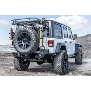 LOD Offroad JBC1800 Destroyer Shorty Rear Bumper with Tire Carrier for Jeep Wrangler JL 2018-2022 - Bare Steel