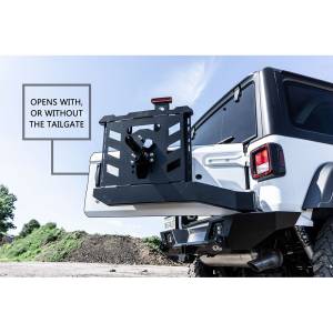 LOD Offroad - LOD Offroad JBC1801 Destroyer Shorty Rear Bumper with Tire Carrier for Jeep Wrangler JL 2018-2022 - Black Texture - Image 3
