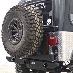 LOD Offroad - LOD Offroad JBC7620 Destroyer Expedition Series Rear Bumper with Tire Carrier for Jeep CJ7 1976-1986 - Bare Steel - Image 3