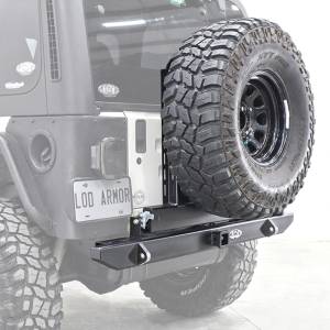 LOD Offroad - LOD Offroad JBC9620 Destroyer Expedition Series Rear Bumper with Tire Carrier for Jeep Wrangler TJ/LJ/YJ 1987-2006 - Bare Steel