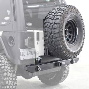 Jeep Bumpers - LOD Offroad - LOD Offroad JBC9621 Destroyer Expedition Series Rear Bumper with Tire Carrier for Jeep Wrangler TJ/LJ/YJ 1987-2006 - Black Texture