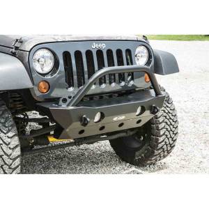 LOD Offroad - LOD Offroad JFB0702 Destroyer Shorty Winch Front Bumper with Bull Bar for Jeep Wrangler JK 2007-2018 - Bare Steel - Image 2