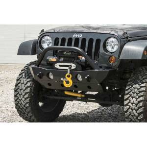 LOD Offroad - LOD Offroad JFB0702 Destroyer Shorty Winch Front Bumper with Bull Bar for Jeep Wrangler JK 2007-2018 - Bare Steel - Image 3
