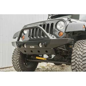 LOD Offroad - LOD Offroad JFB0712 Destroyer Mid Width Winch Front Bumper with Bull Bar for Jeep Wrangler JK 2007-2018 - Bare Steel - Image 2