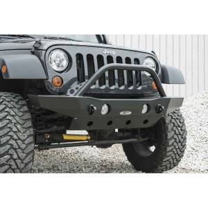 LOD Offroad - LOD Offroad JFB0712 Destroyer Mid Width Winch Front Bumper with Bull Bar for Jeep Wrangler JK 2007-2018 - Bare Steel - Image 3