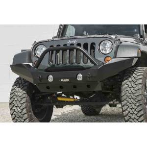 LOD Offroad - LOD Offroad JFB0723 Destroyer Full Width Winch Front Bumper with Bull Bar for Jeep Wrangler JK 2007-2018 - Black Texture - Image 2