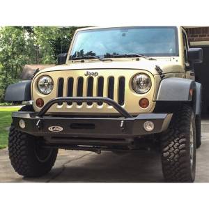 LOD Offroad - LOD Offroad JFB0742 Signature Mid Width Winch Front Bumper with Bull Bar Tube Guard for Jeep Wrangler JK 2007-2018 - Bare Steel - Image 3