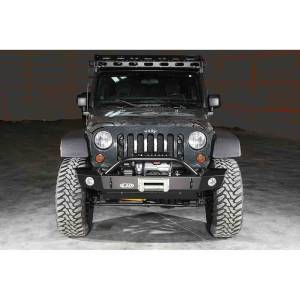 LOD Offroad - LOD Offroad JFB0743 Signature Mid Width Winch Front Bumper with Bull Bar Tube Guard for Jeep Wrangler JK 2007-2018 - Black Texture - Image 2
