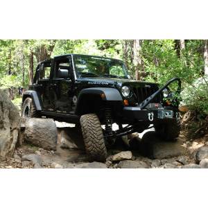 LOD Offroad - LOD Offroad JFB0761 Signature Shorty Winch Front Bumper with Stinger Guard for Jeep Wrangler JK 2007-2018 - Black Texture - Image 3