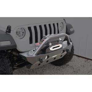 LOD Offroad - LOD Offroad JFB1802 Destroyer Shorty Winch Front Bumper with Bull Bar Guard for Jeep Wrangler JL/Gladiator JT 2018-2022 - Bare Steel - Image 1