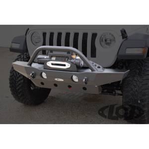 Bumpers By Vehicle - Jeep Gladiator JT - LOD Offroad - LOD Offroad JFB1810 Destroyer Mid Width Winch Front Bumper for Jeep Wrangler JL/Gladiator JT 2018-2023 - Bare Steel