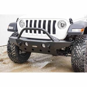 LOD Offroad - LOD Offroad JFB1812 Destroyer Mid Width Winch Front Bumper with Bull Bar Guard for Jeep Wrangler JL/Gladiator JT 2018-2024 - Bare Steel - Image 3
