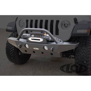 LOD Offroad JFB1813 Destroyer Mid Width Winch Front Bumper with Bull Bar Guard for Jeep Wrangler JL/Gladiator JT 2018-2023 - Black Texture