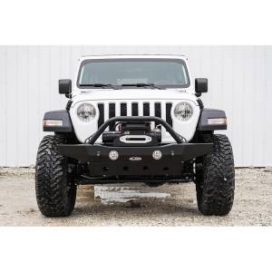 LOD Offroad - LOD Offroad JFB1813 Destroyer Mid Width Winch Front Bumper with Bull Bar Guard for Jeep Wrangler JL/Gladiator JT 2018-2024 - Black Texture - Image 2