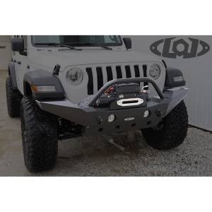 LOD Offroad - LOD Offroad JFB1822 Destroyer Full Width Winch Front Bumper with Bull Bar Guard for Jeep Wrangler JL/Gladiator JT 2018-2022 - Bare Steel - Image 1