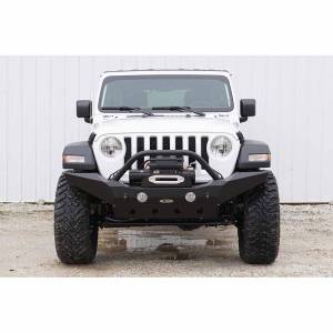 LOD Offroad - LOD Offroad JFB1823 Destroyer Full Width Winch Front Bumper with Bull Bar Guard for Jeep Wrangler JL/Gladiator JT 2018-2022 - Black Texture - Image 2