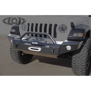 LOD Offroad JFB1852 Signature Full Width Winch Front Bumper with Bull Bar Tube Guard for Jeep Wrangler JL/Gladiator JT 2018-2024 - Bare Steel