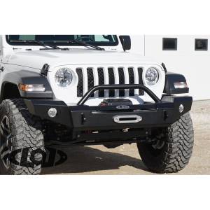 LOD Offroad - LOD Offroad JFB1853 Signature Full Width Winch Front Bumper with Bull Bar Tube Guard for Jeep Wrangler JL/Gladiator JT 2018-2022 - Black Texture - Image 3