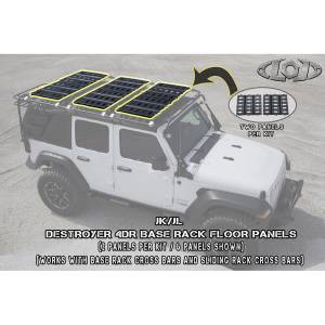 LOD Offroad - LOD Offroad JFK0790 Destroyer Roof Rack Aluminum Floor Kit for Jeep Wrangler JL 2018-2022 - Black Texture - Image 1