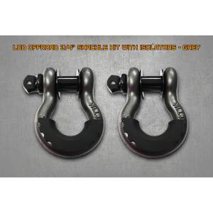 Exterior Accessories - Shackle/D-Rings - LOD Offroad - LOD Offroad SHK1000 3/4" Shackle Kit with Isolators - Dark Gray