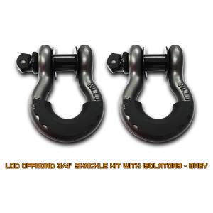 LOD Offroad - LOD Offroad SHK1000 3/4" Shackle Kit with Isolators - Dark Gray - Image 2