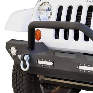 DV8 Offroad - DV8 Offroad FBSHTB-07 Mid Length Winch Front Bumper with LED Light Holes for Jeep Wrangler JK/JL 2007-2022 - Image 2