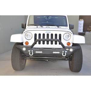 DV8 Offroad - DV8 Offroad FBSHTB-07 Mid Length Winch Front Bumper with LED Light Holes for Jeep Wrangler JK/JL 2007-2022 - Image 6