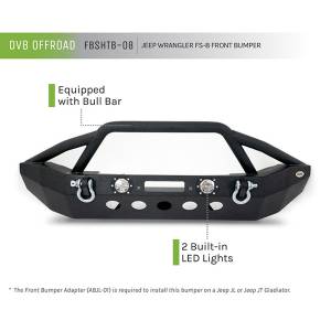 DV8 Offroad - DV8 Offroad FBSHTB-08 Mid Length Winch Front Bumper with LED Light Holes for Jeep Wrangler JK/JL 2007-2022 - Image 6