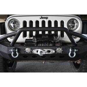 DV8 Offroad - DV8 Offroad FBSHTB-08 Mid Length Winch Front Bumper with LED Light Holes for Jeep Wrangler JK/JL 2007-2022 - Image 9