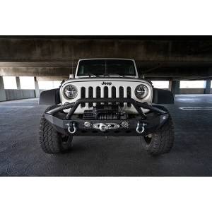 DV8 Offroad - DV8 Offroad FBSHTB-08 Mid Length Winch Front Bumper with LED Light Holes for Jeep Wrangler JK/JL 2007-2022 - Image 10
