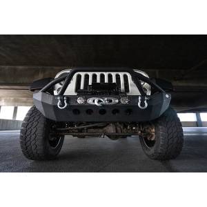 DV8 Offroad - DV8 Offroad FBSHTB-08 Mid Length Winch Front Bumper with LED Light Holes for Jeep Wrangler JK/JL 2007-2022 - Image 11