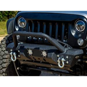DV8 Offroad - DV8 Offroad FBSHTB-11 Mid Length Winch Front Bumper with LED Light Holes for Jeep Wrangler JK 2007-2018 - Image 4