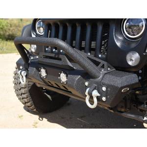 DV8 Offroad - DV8 Offroad FBSHTB-11 Mid Length Winch Front Bumper with LED Light Holes for Jeep Wrangler JK 2007-2018 - Image 5