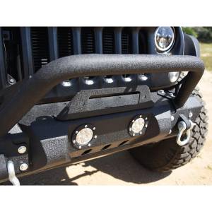 DV8 Offroad - DV8 Offroad FBSHTB-11 Mid Length Winch Front Bumper with LED Light Holes for Jeep Wrangler JK 2007-2018 - Image 6