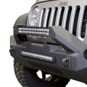 DV8 Offroad - DV8 Offroad FBSHTB-17 Mid Length Winch Front Bumper with Fog Lights Holes for Jeep Wrangler JK 2007-2018 - Image 8