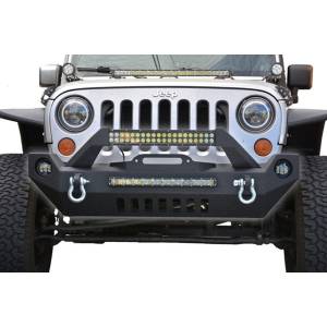 DV8 Offroad - DV8 Offroad FBSHTB-17 Mid Length Winch Front Bumper with Fog Lights Holes for Jeep Wrangler JK 2007-2018 - Image 9