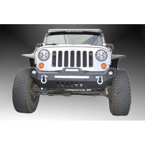 DV8 Offroad - DV8 Offroad FBSHTB-17 Mid Length Winch Front Bumper with Fog Lights Holes for Jeep Wrangler JK 2007-2018 - Image 10