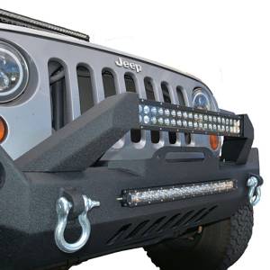 DV8 Offroad - DV8 Offroad FBSHTB-17 Mid Length Winch Front Bumper with Fog Lights Holes for Jeep Wrangler JK 2007-2018 - Image 11