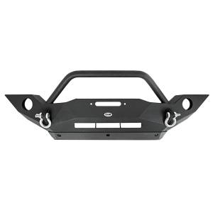 DV8 Offroad - DV8 Offroad FBSHTB-18 Mid Length Winch Front Bumper with Fog Light Holes for Jeep Wrangler JK 2007-2018 - Image 1