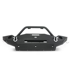 DV8 Offroad - DV8 Offroad FBSHTB-18 Mid Length Winch Front Bumper with Fog Light Holes for Jeep Wrangler JK 2007-2018 - Image 2