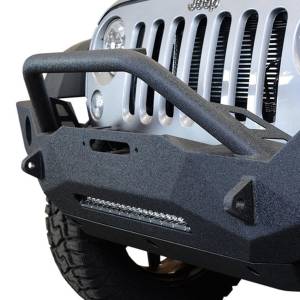 DV8 Offroad - DV8 Offroad FBSHTB-18 Mid Length Winch Front Bumper with Fog Light Holes for Jeep Wrangler JK 2007-2018 - Image 8